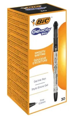 BIC ручка джелстик гелевая чёрная 1шт кор 30шт 