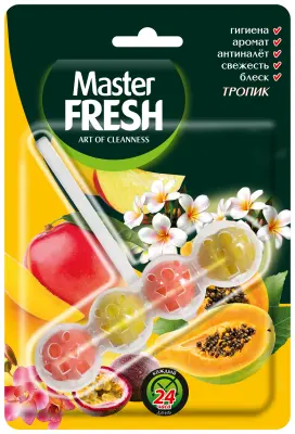 Master FRESH gold подвесной блок для унитаза effect 400 смываний 5 в1тропик1 шт 