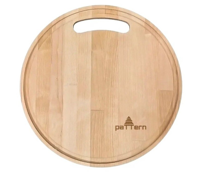 Pattern доска разделочная круглая с желобом 28 х28 х 0.8 см берёза 