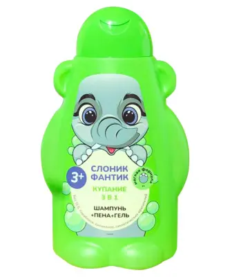 Fito bomb детский гель купание 3 в 1 слоник фантик серии фитопупс 450 мл 