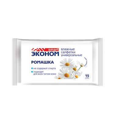 Эконом smart №15 влажные салфетки ромашка 