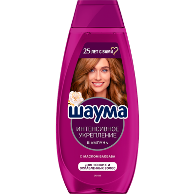 Shauma шампунь интенсив укрепление с маслом баобаба для тонких и ослабл 370 мл 