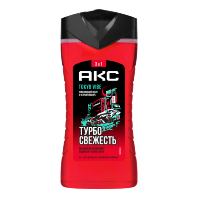 Акс гель для душа шампунь парфюмированный tokyo vibe 250 мл 