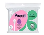 Premial  classic ватные палочки в пакете с zip lock 200 шт