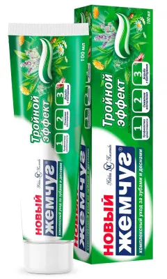 Новый Жемчуг зубная паста тройной эффект 100 мл 