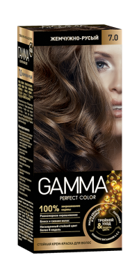 Gamma Perfect Hair стойкая крем краска тон 7.0 жемчужно русый 