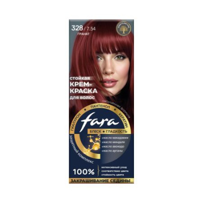 Fara nc new стойкая крем краска для волос 328/7.54 гранат 