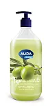 Aura крем мыло шёлк имасло оливы new флакон дозатор 1000 мл