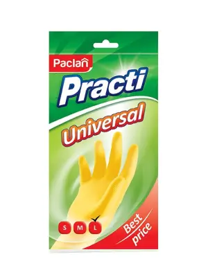 Paclan перчатки резиновые Размер L желтые 1 пара 