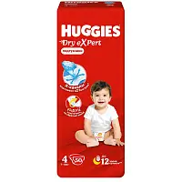 Huggies dry expert 4 l 7-18 кг подгузники 50 шт