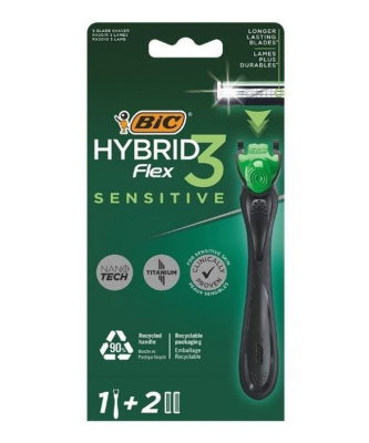 BIC FLEX 3 HYBRID SENSITIVE Станок+2 кассеты (три лезвия) 