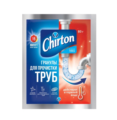 Chirton средство для прочистки труб горячей водой 80 г 