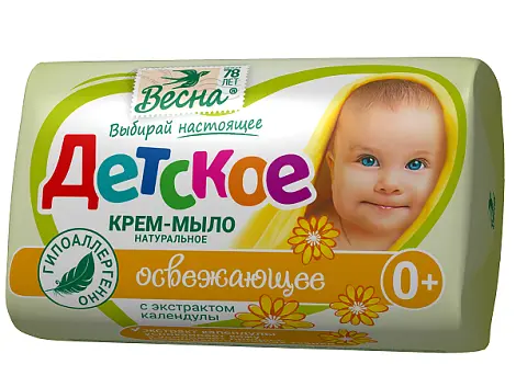 ВЕСНА детское крем мыло с экстрактом календулы 90г