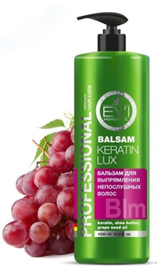 Evi Professional бальзам Кератиновое выпрямление для непослушных волос 1000мл 