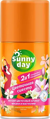 Sunny Day автоматический освежитель воздуха цветочная сиеста 250 см3 сменный баллон