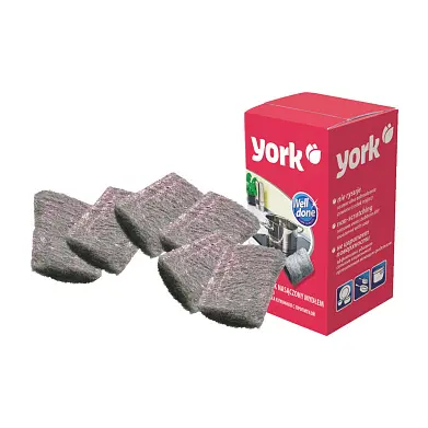 York губка стальная с пропиткой 6 шт