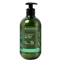 Biodepo шампунь бессульфатный натуральный себорегулирующий с маслами чайного дерева и мяты 475 мл