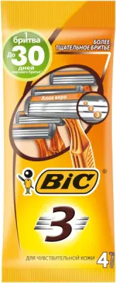 BIC Станки одноразовые BIC 3 (4шт.) с тремя лезвиями 