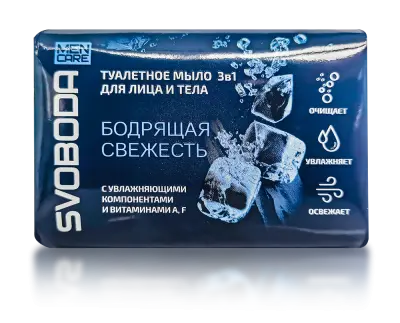 SVOBODA MEN CARE туалетное мыло 3 в1 для лица и тела 90 г 