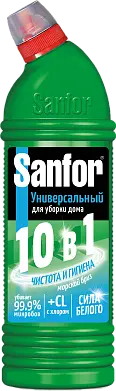 Sanfor средство для чистки и дезинфекции 10 в1 морской бриз 750 мл