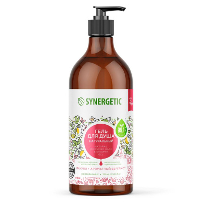 Synergetic гель для душа пачули и ароматный бергамот 750 мл 
