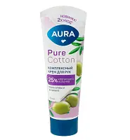 Aura Pure cotton крем для рук комплексный с маслом оливы и витамином е 75 мл