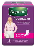Depend прокладки урологические для женщин ultra при недержании 12 шт