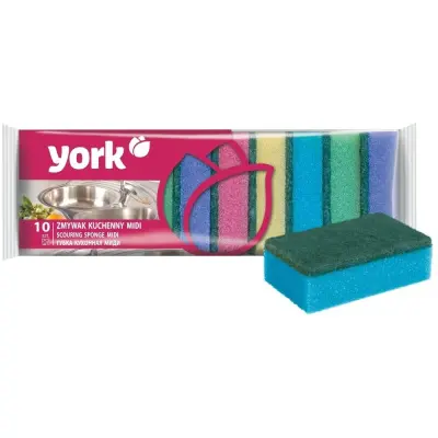 York губки для посуды миди 10 шт 