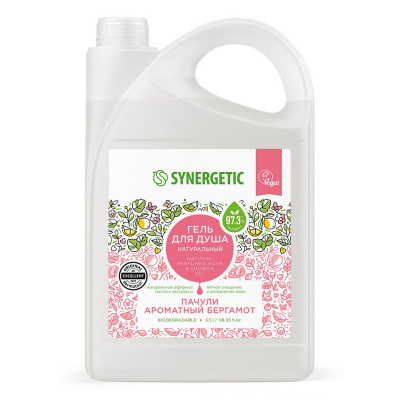 Synergetic гель для душа пачули и ароматный бергамот 3,5 л 