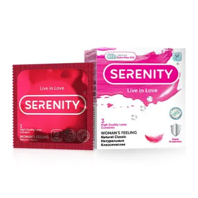 Serenity презервативы из натурального латекса s натуральные классические 3 шт уп 
