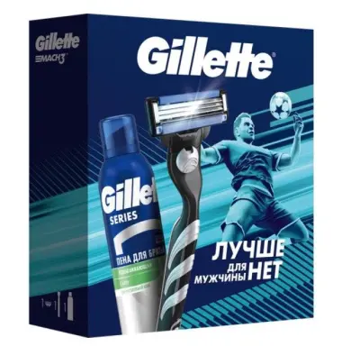 Подарочный набор gillette с 1 кассетой + пена для бритья классическая 200 мл 