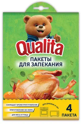 Qualita пакеты для запекания на стрип ленте 4 шт 