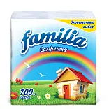 Familia салфетки белые 24 х 23 см 100 шт радуга