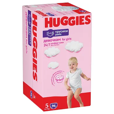 Huggies подгузники трусики для девочек 12-17 кг 5 размер 96 шт