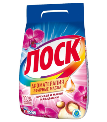 Лоск стиральный порошок автомат орхидея и масло макадамии 2,7 кг 
