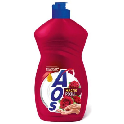 AOS средство для мытья посуды масло розы 450 мл new 