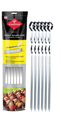 FORESTER Набор шампуров малых.  (6шт), никел. сталь(12) P 