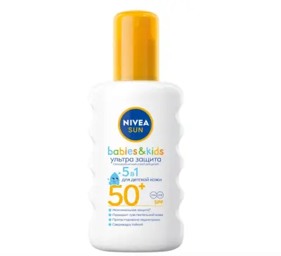 Nivea детский солнцезащитный спрей ультразащита для чувствительной кожи 50 200 мл 