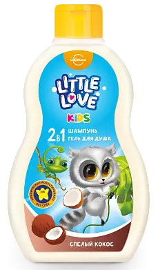 Little love детский шампунь гель для душа 2 в1 спелый кокос 400 мл