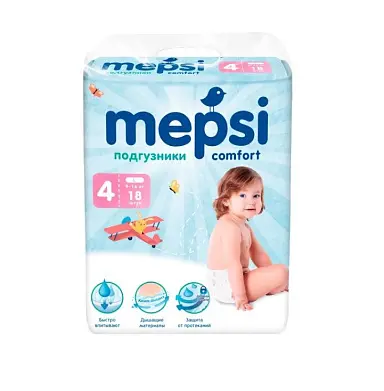 Mepsi детские подгузники l 9 16 кг 18 шт