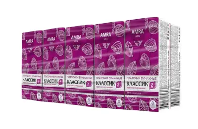 Amra платочки бумажные двухслойные белые неароматизированные 1 уп по 10 шт 