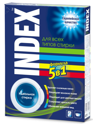 Index средство для стирки порошкообразное универсальное 400г 