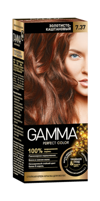 Gamma Perfect Hair стойкая крем краска тон 7.37 золотисто каштановый 
