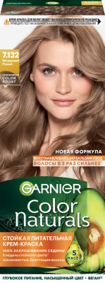 Garnier стойкая питательная крем краска для волос color naturals оттенок 7.132 натуральный русый 
