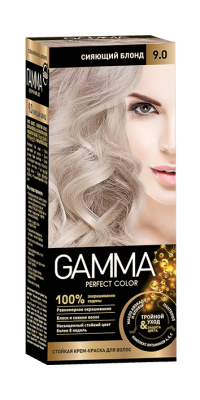 Gamma Perfect Hair стойкая крем краска тон 9.0 сияющий блонд 