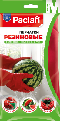 Paclan пара резиновых перчаток с ароматом арбуза размер m 