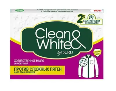 CLEAN&WHITE Duru мыло хозяйственное против пятен 120г 