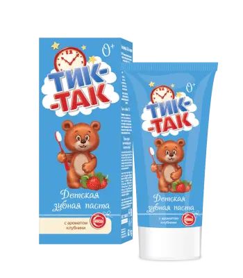 Тик-Так зубная паста 0+ с ароматом клубники детская 62 г 