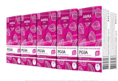 Amra платочки бумажные двухслойные белые с ароматом розы 1 уп по 10 шт 