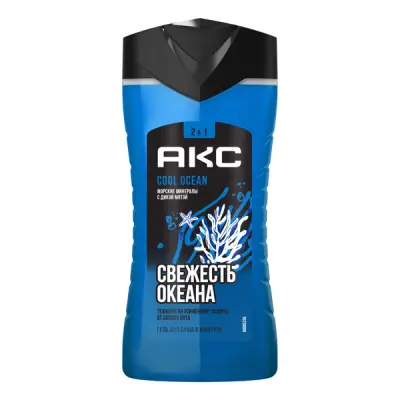Акс гель для душа и шампунь для волос 2 в1 мужской парфюмированный 250 мл 
